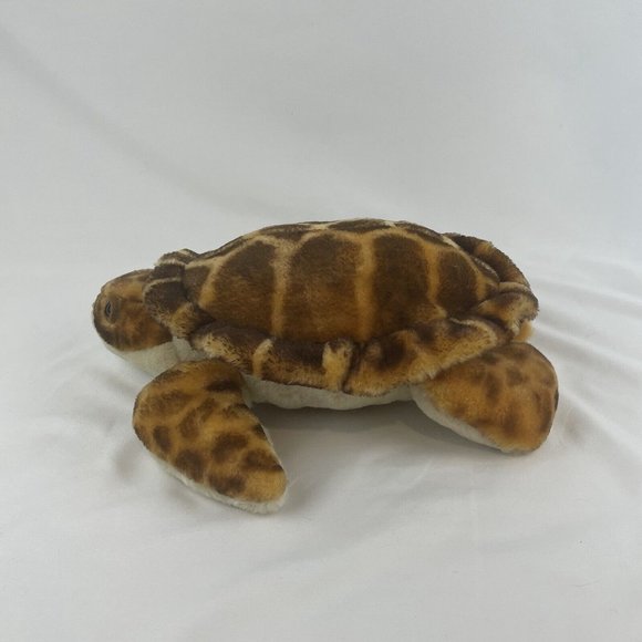 Sea World Brown Tan Sea Turtle 12” Plush Stuffed Animal - Picture 3 of 5